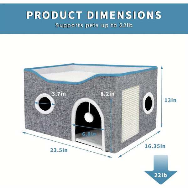 Super Wide Cat House For Indoor Cats, Amazon Logistics, And Wal Mart Platform - Purrfect Pet Haven