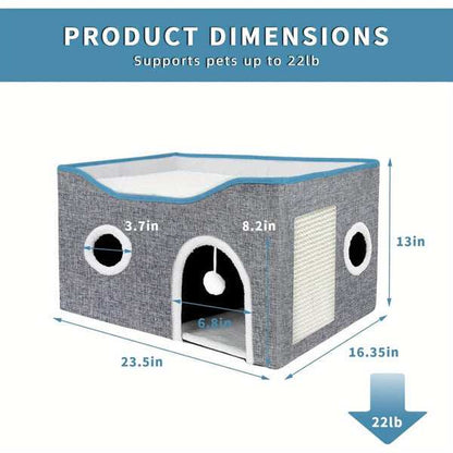 Super Wide Cat House For Indoor Cats, Amazon Logistics, And Wal Mart Platform - Purrfect Pet Haven