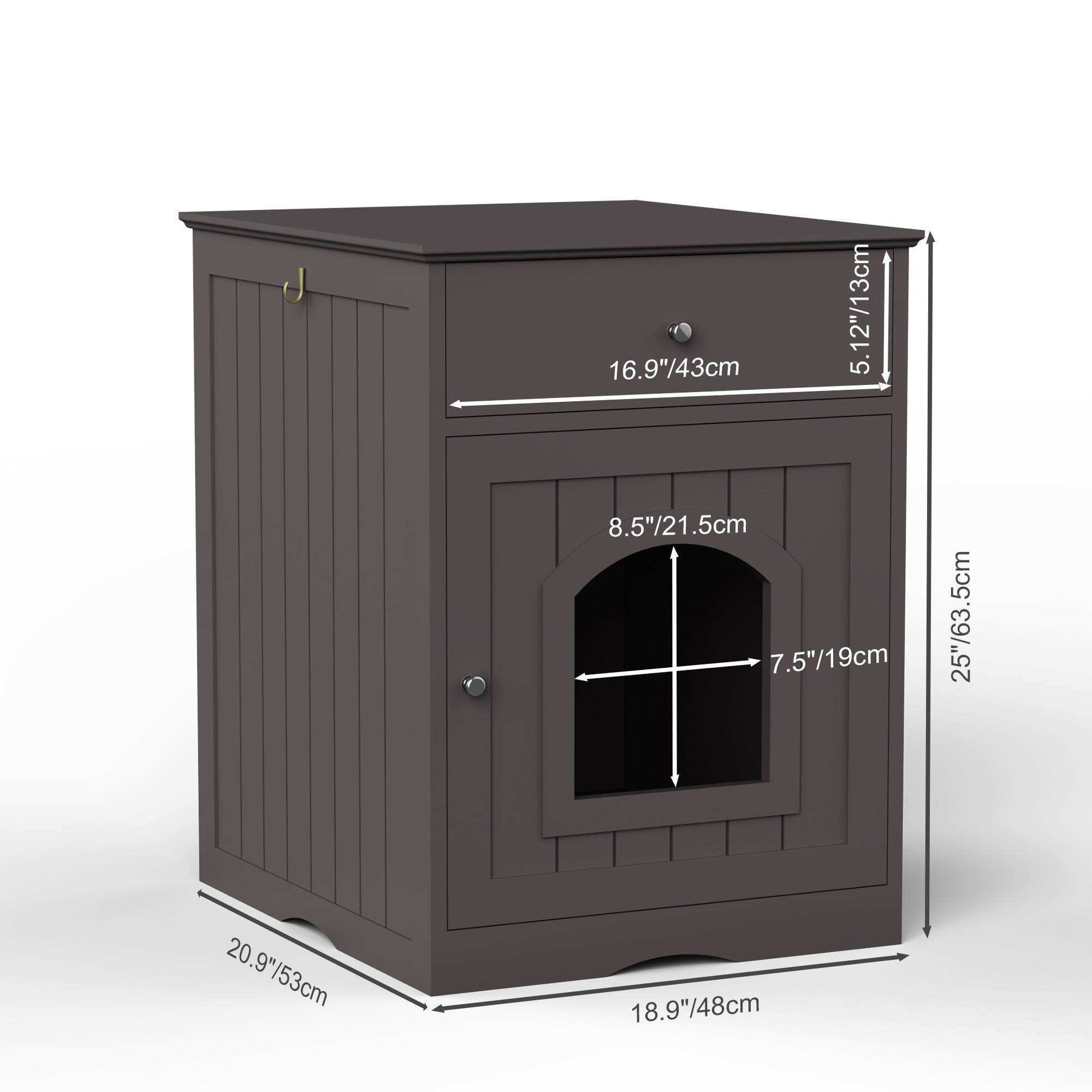 Wefulfil wooden cat litter box enclosure with Drawer & Scoop - Purrfect Pet Haven