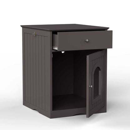Wefulfil wooden cat litter box enclosure with Drawer & Scoop - Purrfect Pet Haven