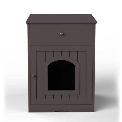 Wefulfil wooden cat litter box enclosure with Drawer & Scoop - Purrfect Pet Haven