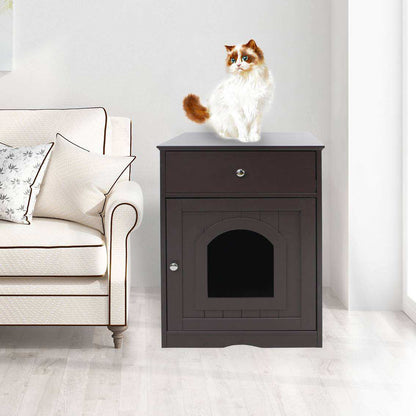 Wefulfil wooden cat litter box enclosure with Drawer & Scoop - Purrfect Pet Haven