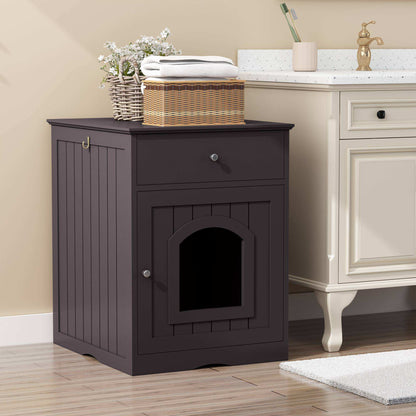 Wefulfil wooden cat litter box enclosure with Drawer & Scoop - Purrfect Pet Haven