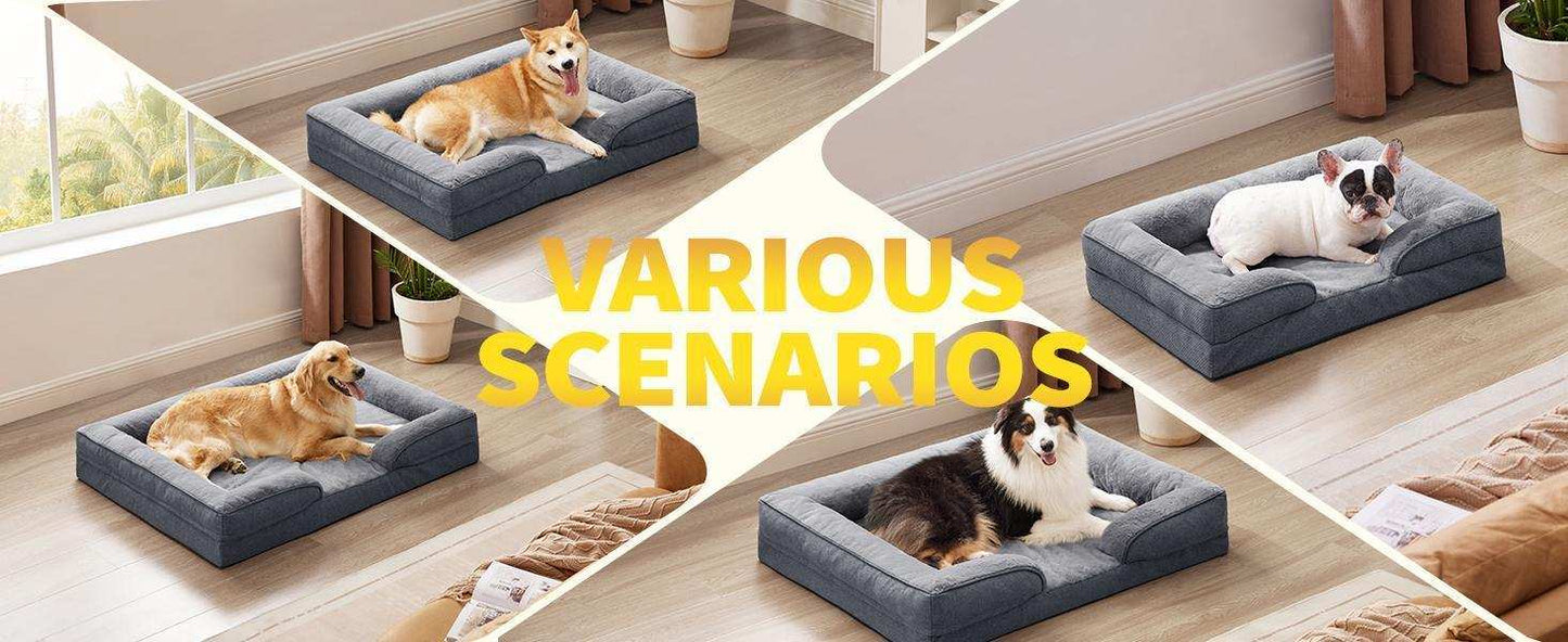 Large Orthopedic Dog Sofa - Foam Mattress - Purrfect Pet Haven
