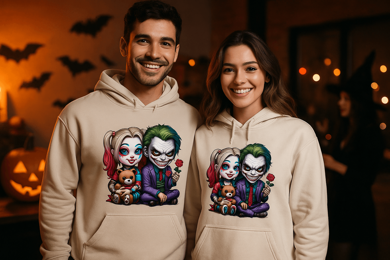 Creepy Couple Hoodie Sweatshirt - Halloween Matching Style - Purrfect Pet Haven