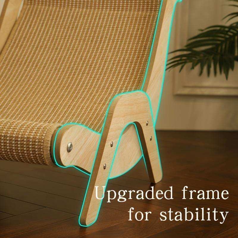 Wefulfil Curved Wooden Pet Lounge Chair with upgraded frame for enhanced stability and comfort