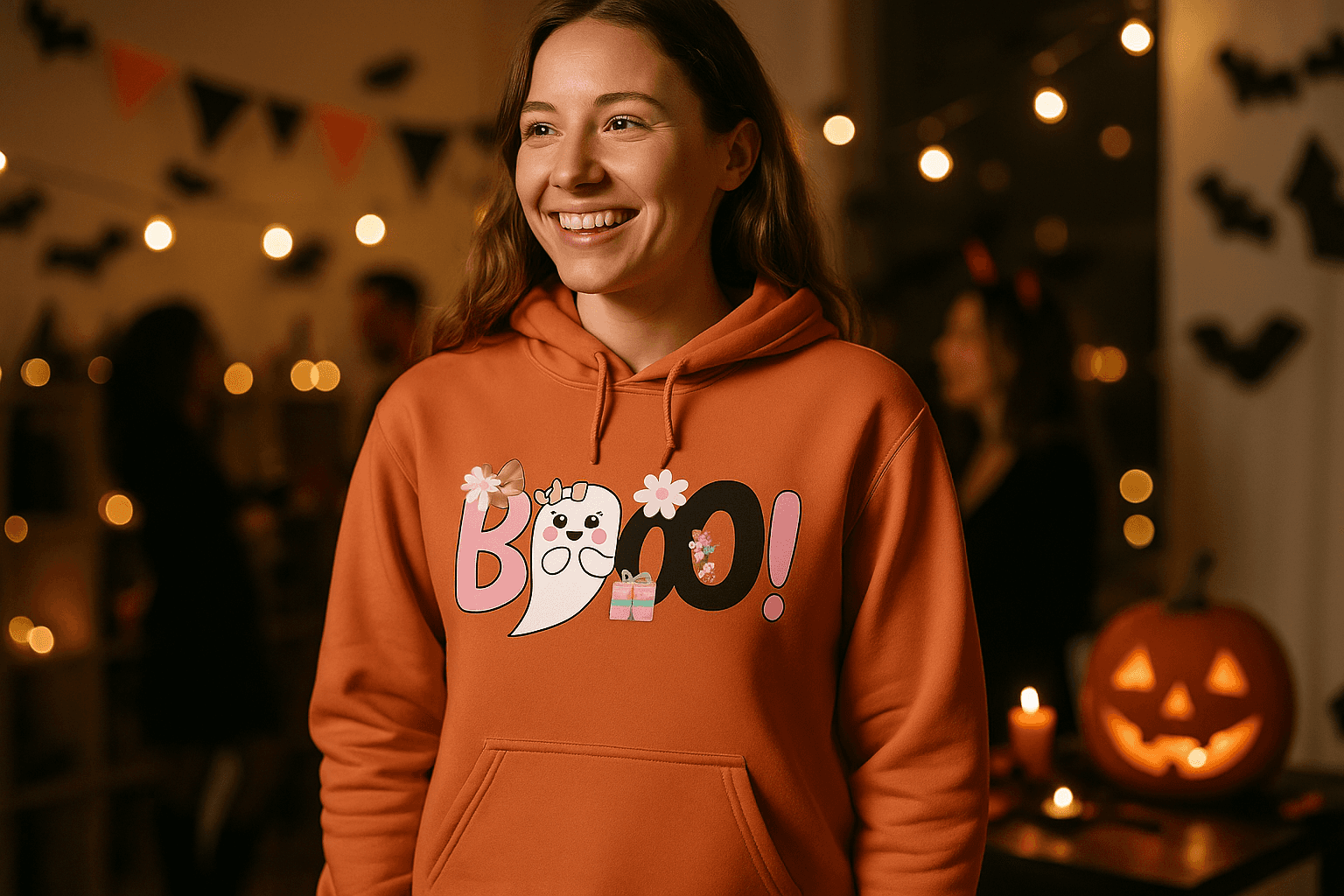 Cute Boo Ghost Hoodie Sweatshirt - Adorable Halloween Style - Purrfect Pet Haven