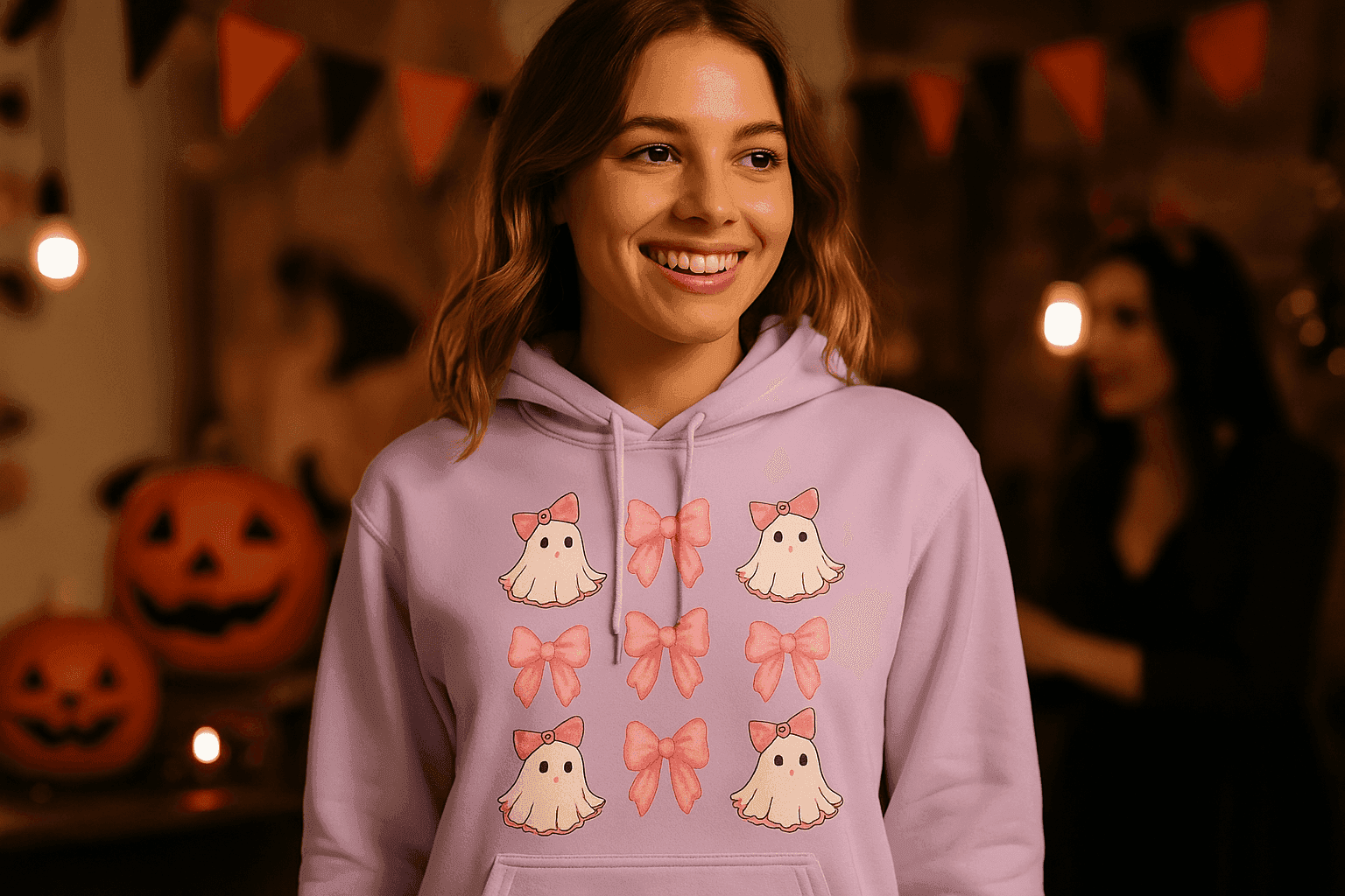 Cute Ghost Bows Hoodie Sweatshirt - Adorable Halloween Style - Purrfect Pet Haven