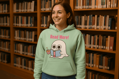 Cute Ghost Read More Hoodie Sweatshirt - Bookworm Halloween - Purrfect Pet Haven