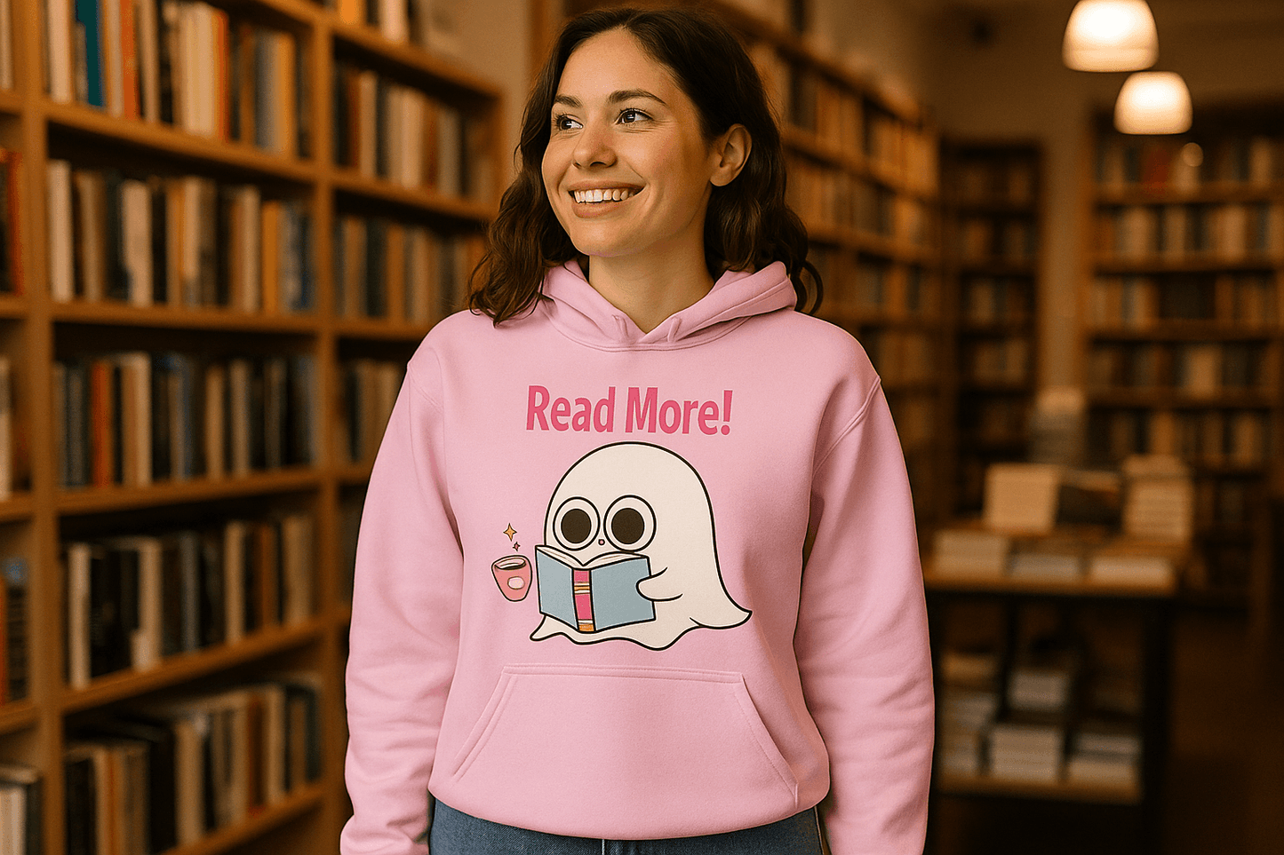 Cute Ghost Read More Hoodie Sweatshirt - Bookworm Halloween - Purrfect Pet Haven