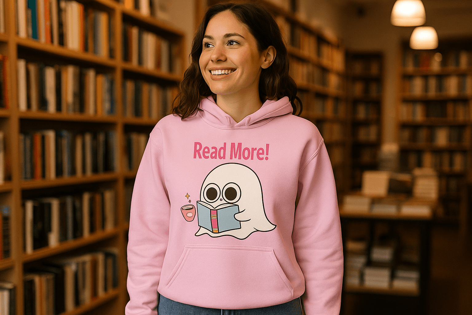 Cute Ghost Read More Hoodie Sweatshirt - Bookworm Halloween - Purrfect Pet Haven