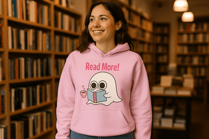 Cute Ghost Read More Hoodie Sweatshirt - Bookworm Halloween - Purrfect Pet Haven