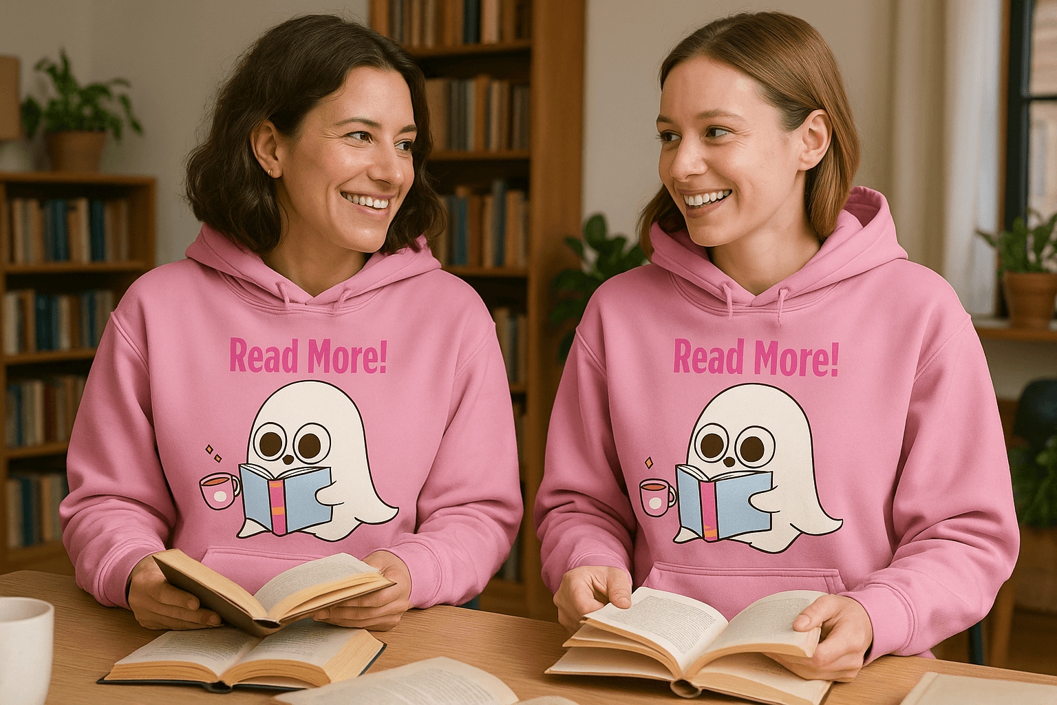 Cute Ghost Read More Hoodie Sweatshirt - Bookworm Halloween - Purrfect Pet Haven