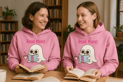 Cute Ghost Read More Hoodie Sweatshirt - Bookworm Halloween - Purrfect Pet Haven