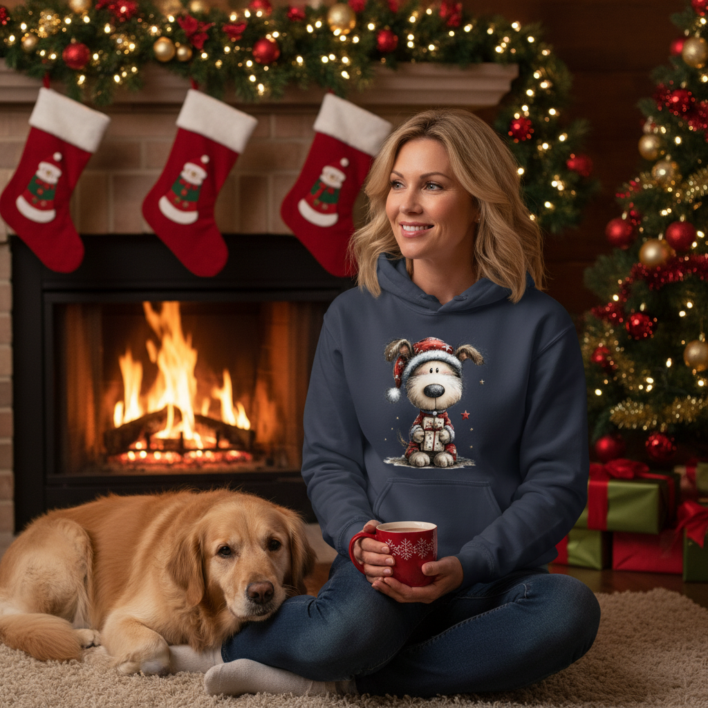 Whimsy Pup Christmas - Dog Lover Holiday Hoodie Gift - Purrfect Pet Haven