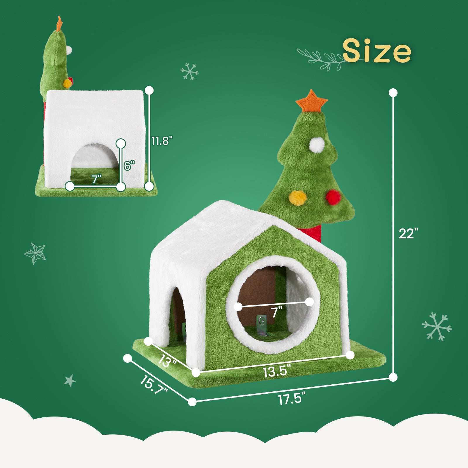 Cat House Christmas Tree - Cat Climbing Frame - Purrfect Pet Haven