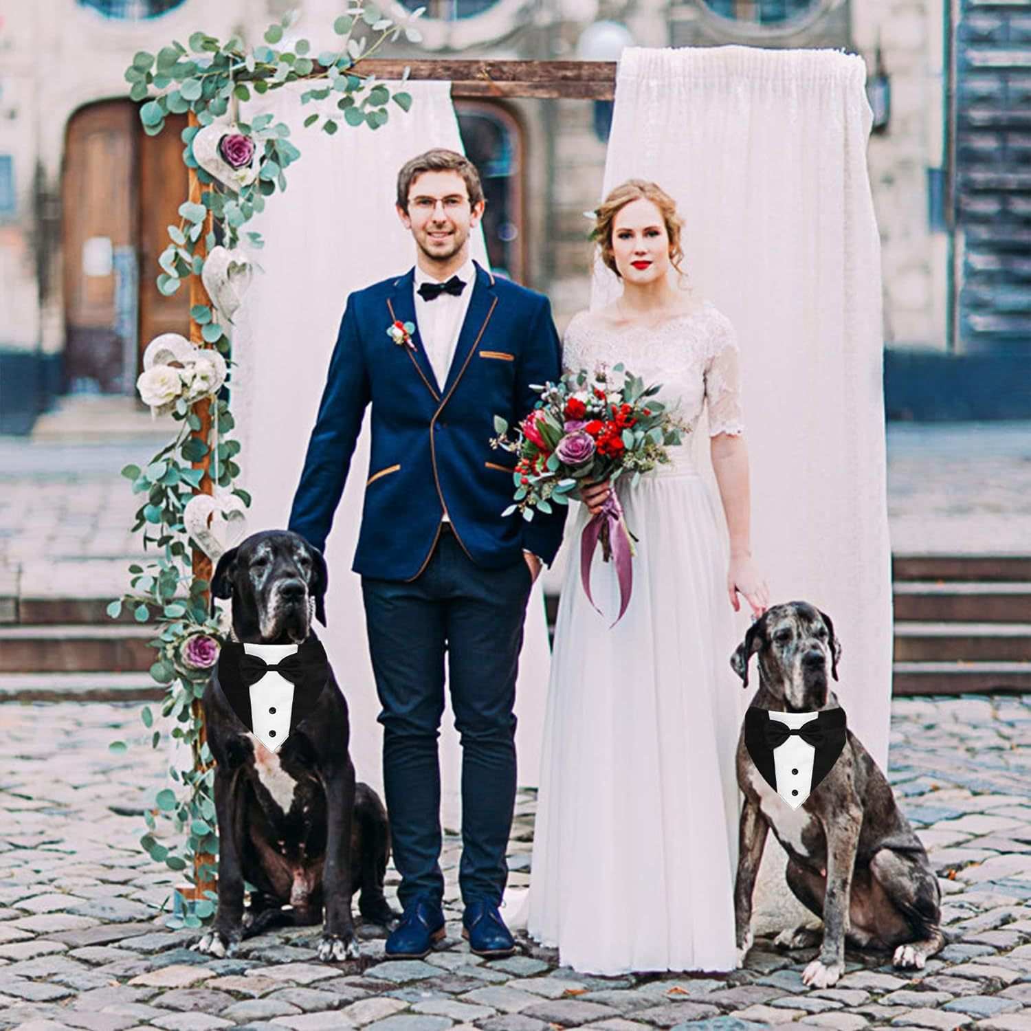 Dog Tuxedo Suit With Bow Tie And Bandana Adjustable Formal Costumes For Small, Medium, Large Dogs Perfect For Weddings Birthdays - Purrfect Pet Haven