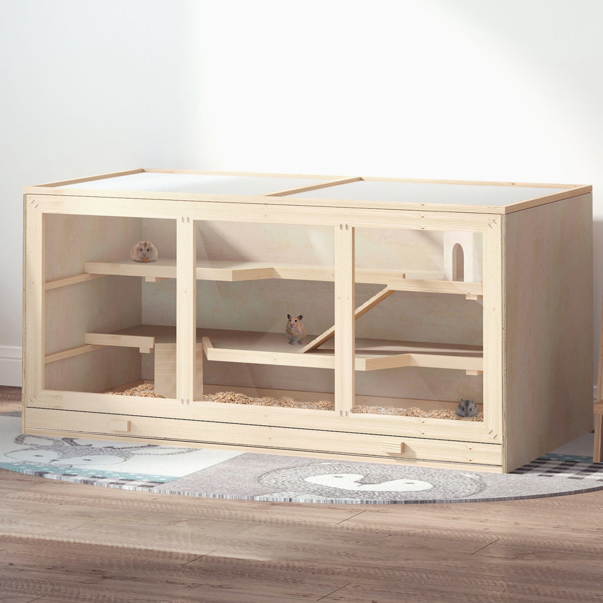 Extra Large Hamster Cage 45 Inch with Multi-Level Play - Purrfect Pet Haven
