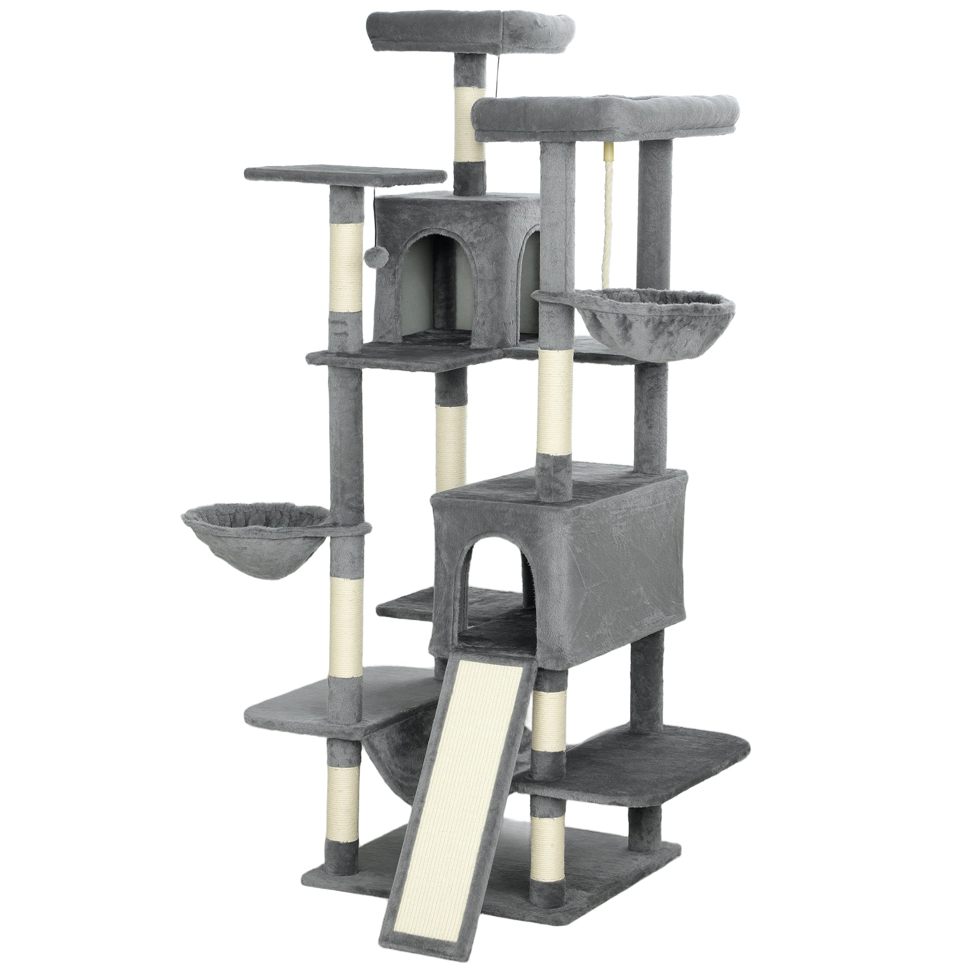 Multi-Level Cat Tower 69" - Cat Tree for Multiple Cats - Purrfect Pet Haven