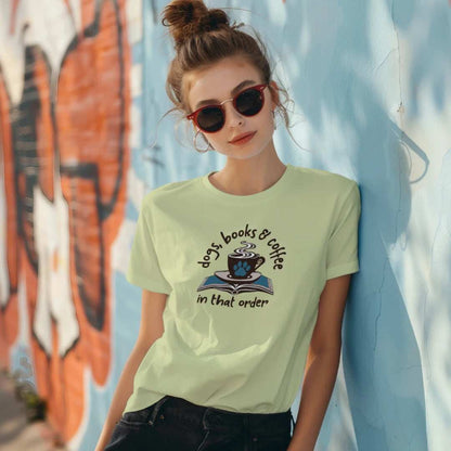 Dogs Books Coffee T-Shirt - Literary Pet Parent Lifestyle - Purrfect Pet Haven