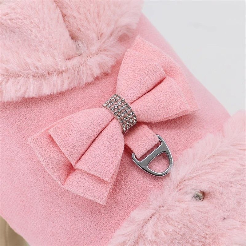 Bow Tie Puppy Harness - Warm Padded Dog Leash Set - Purrfect Pet Haven