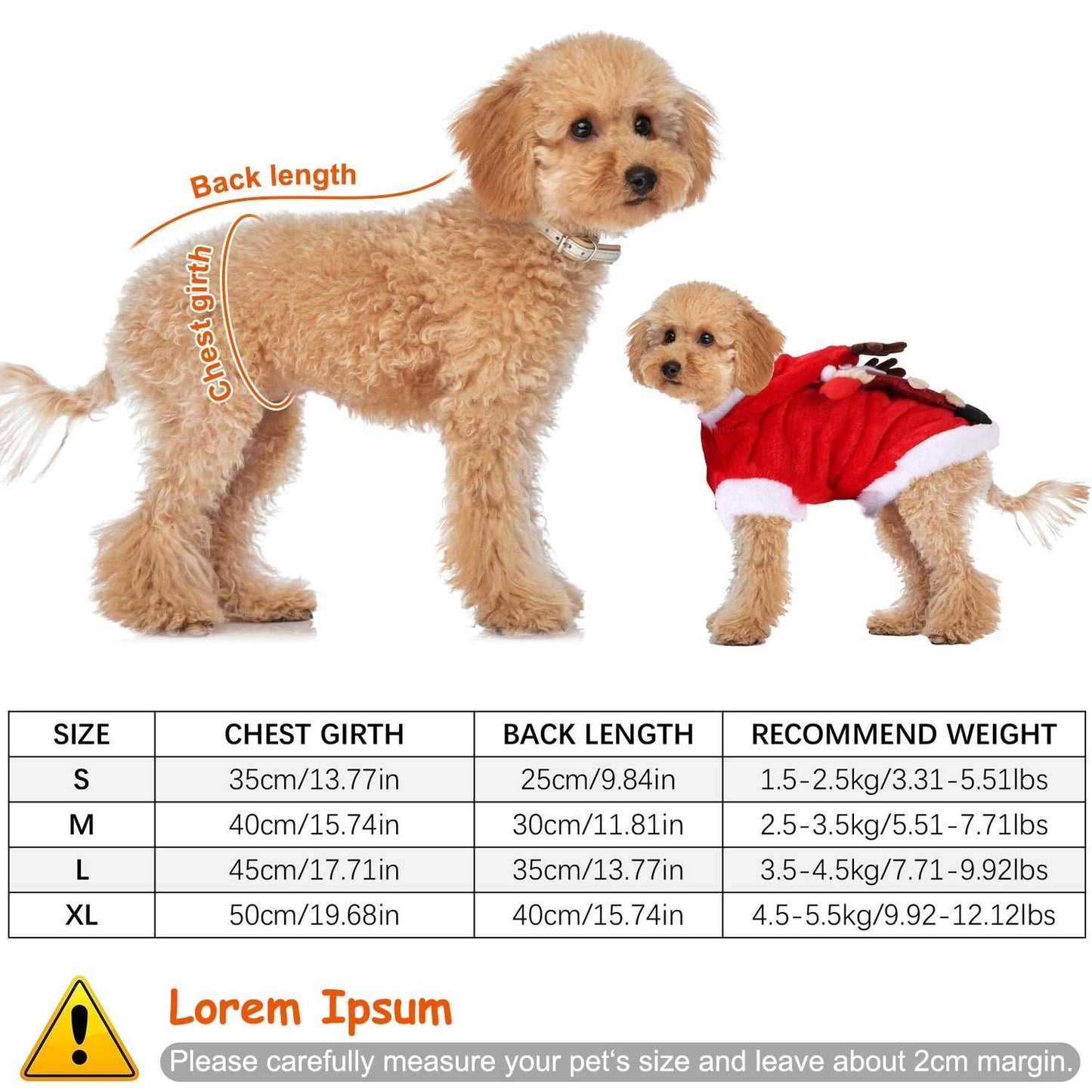 Christmas Santa Reindeer Pet Outfit - 3D Antlers - Purrfect Pet Haven