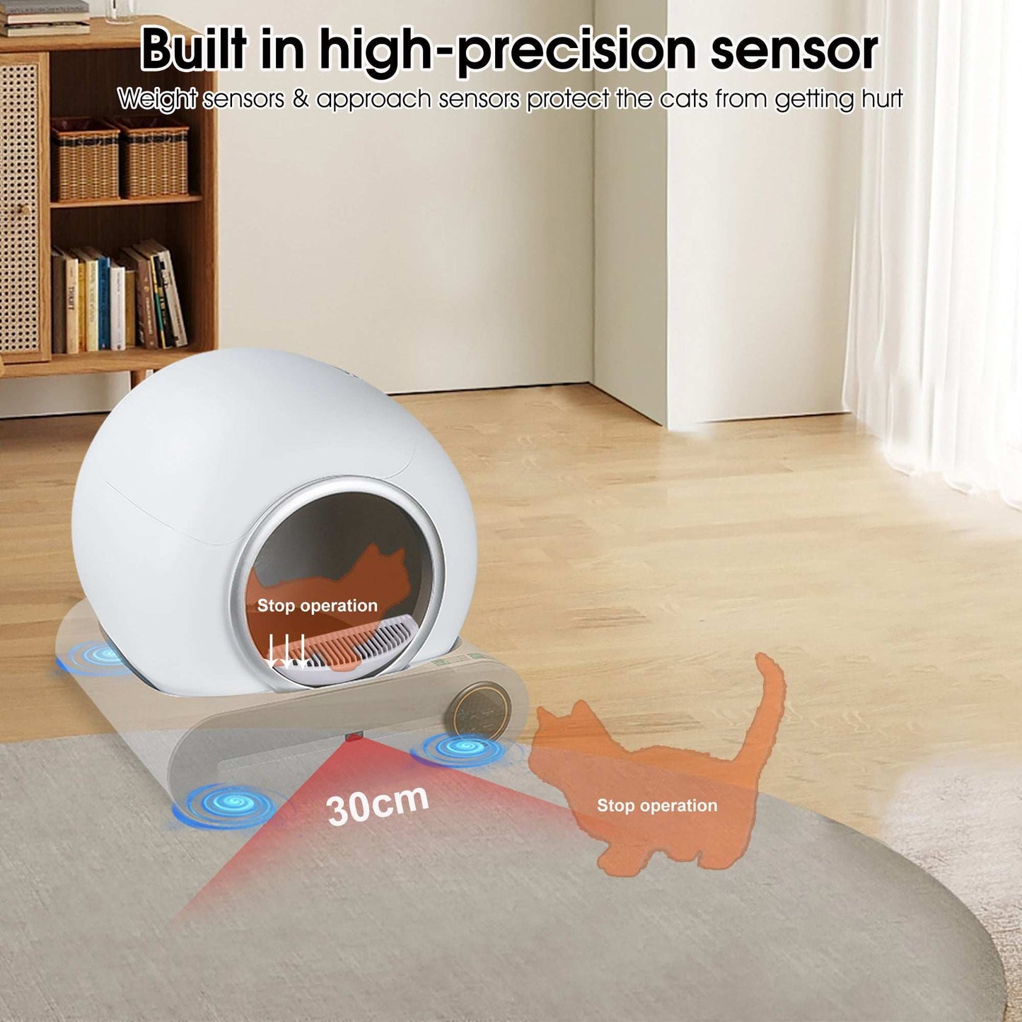 Self-cleaning Litter Box, Automatic Scooping And Deodorization, App Control Supports 2.4G WiFi, Intelligent Automatic Litter Box With Padding - Purrfect Pet Haven