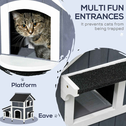 Outdoor Cat House Two-Story - Weather-Resistant Shelter