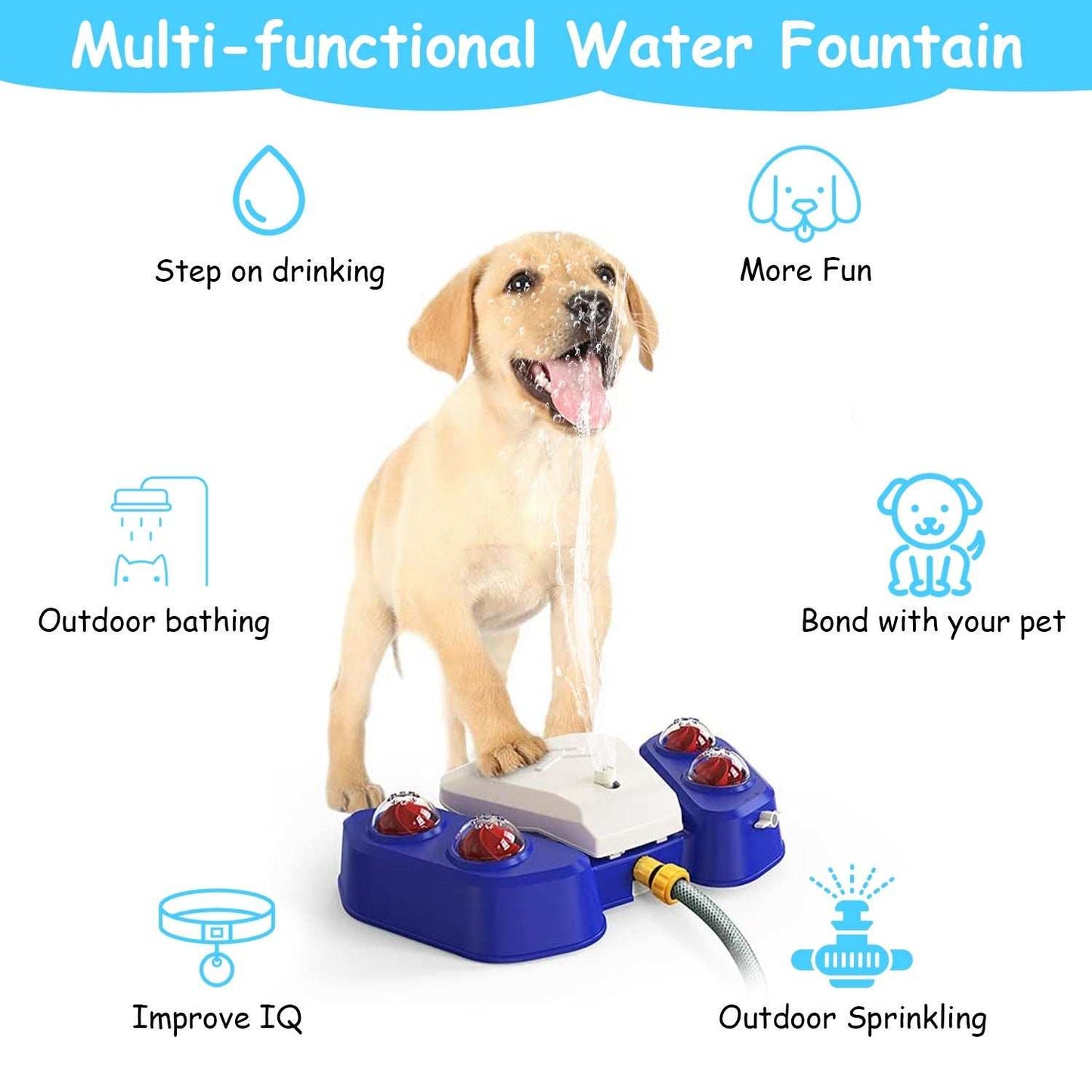 Smart Dog Water Fountain - Step-Activated Outdoor Sprinkler & Dispenser - Purrfect Pet Haven