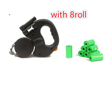 Reflective Swivel Dual Pet Retractable Dog Leash For Small Dogs with Light and Bag Holder - Purrfect Pet Haven