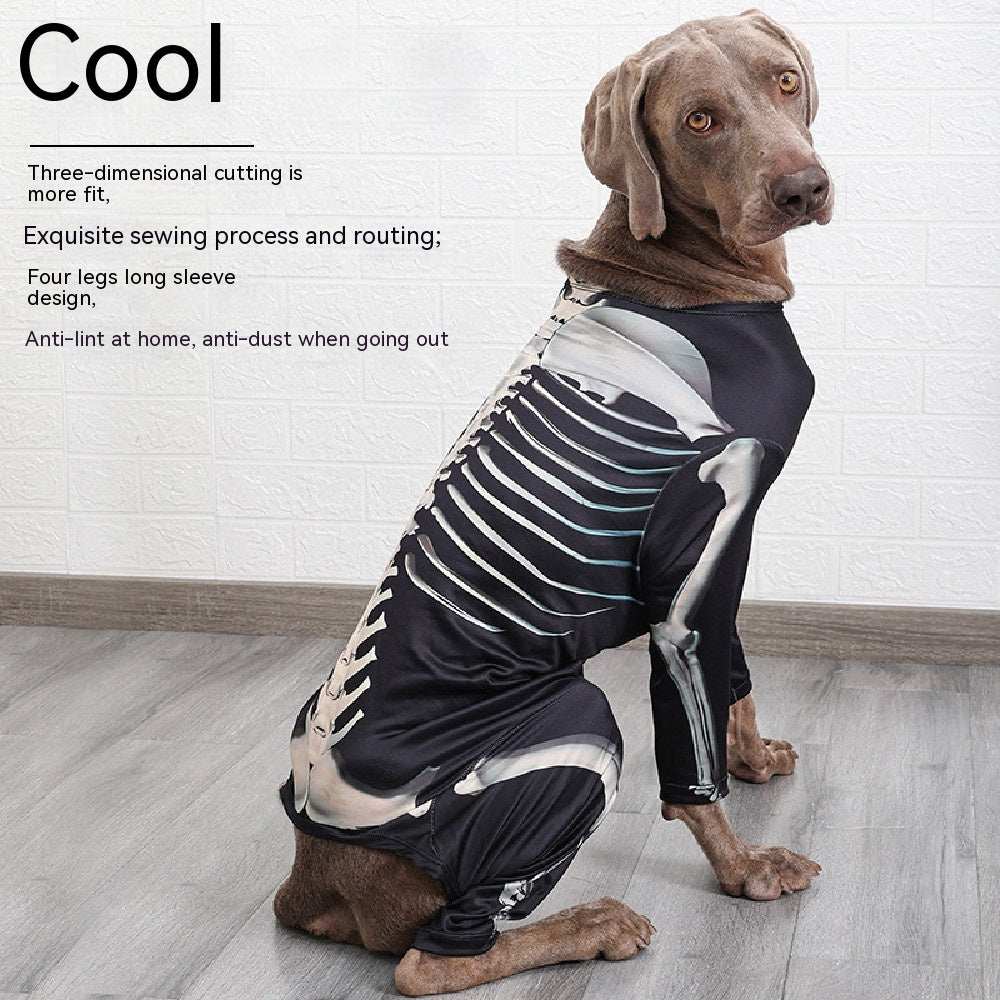 Spooky Skull Dog Halloween Outfit - Gothic Pet Dress Up Costume - Purrfect Pet Haven