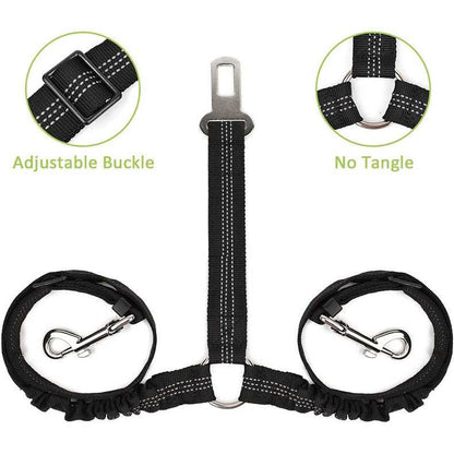 Double-ended Traction Rope Pet Car Seat Belt - Secure Two Pets - Purrfect Pet Haven