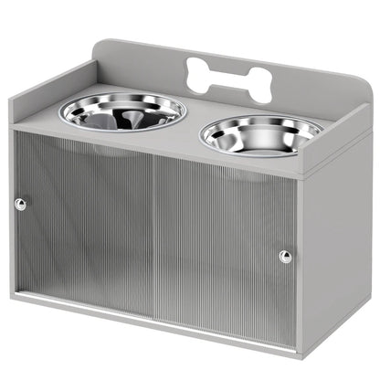 Elevated Dog Bowls - Modern Gray Design