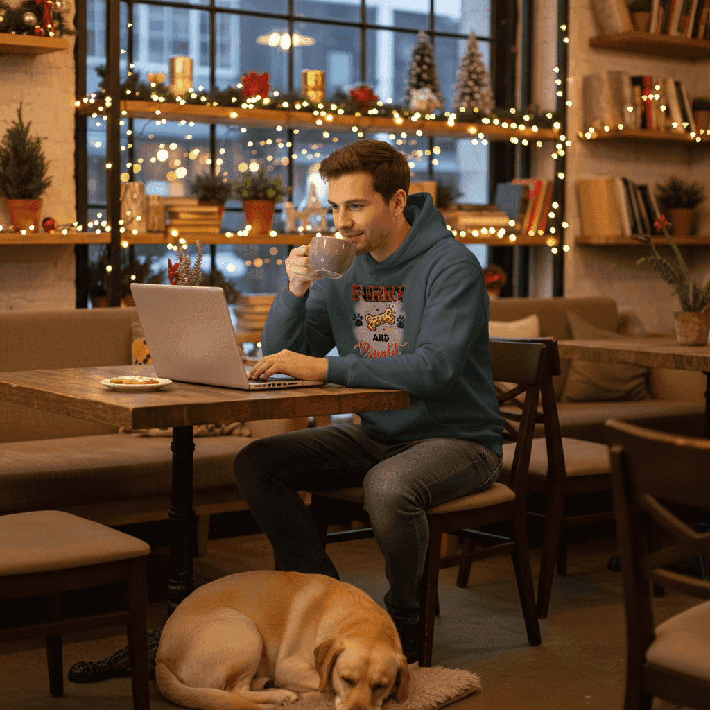 Furry and Bright Holiday Hoodie for Pet Lovers - Cozy Gift - Purrfect Pet Haven