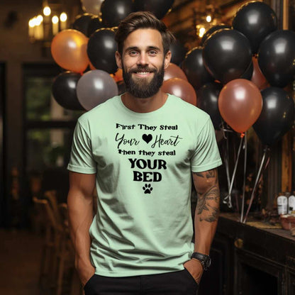 Steel Your Heart Then Bed T-Shirt - Funny Sleep Lover Tee - Purrfect Pet Haven