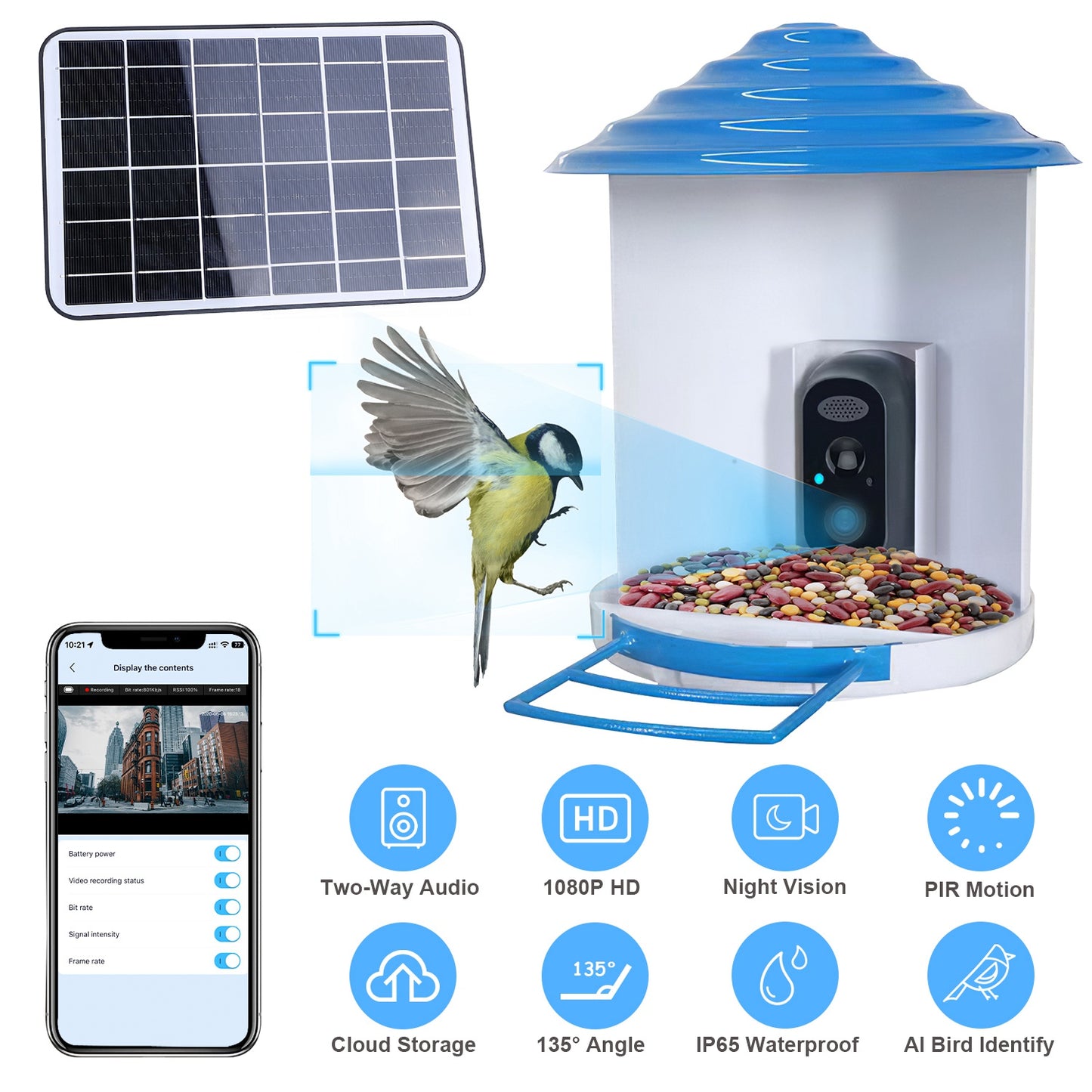 BirdCam Pro Feeder - Smart Solar HD Camera with AI ID - Purrfect Pet Haven