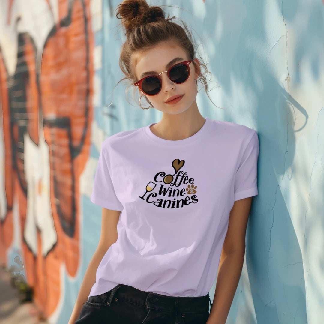Love Coffee Wine Canines T-Shirt - Dog Parent Lifestyle - Purrfect Pet Haven