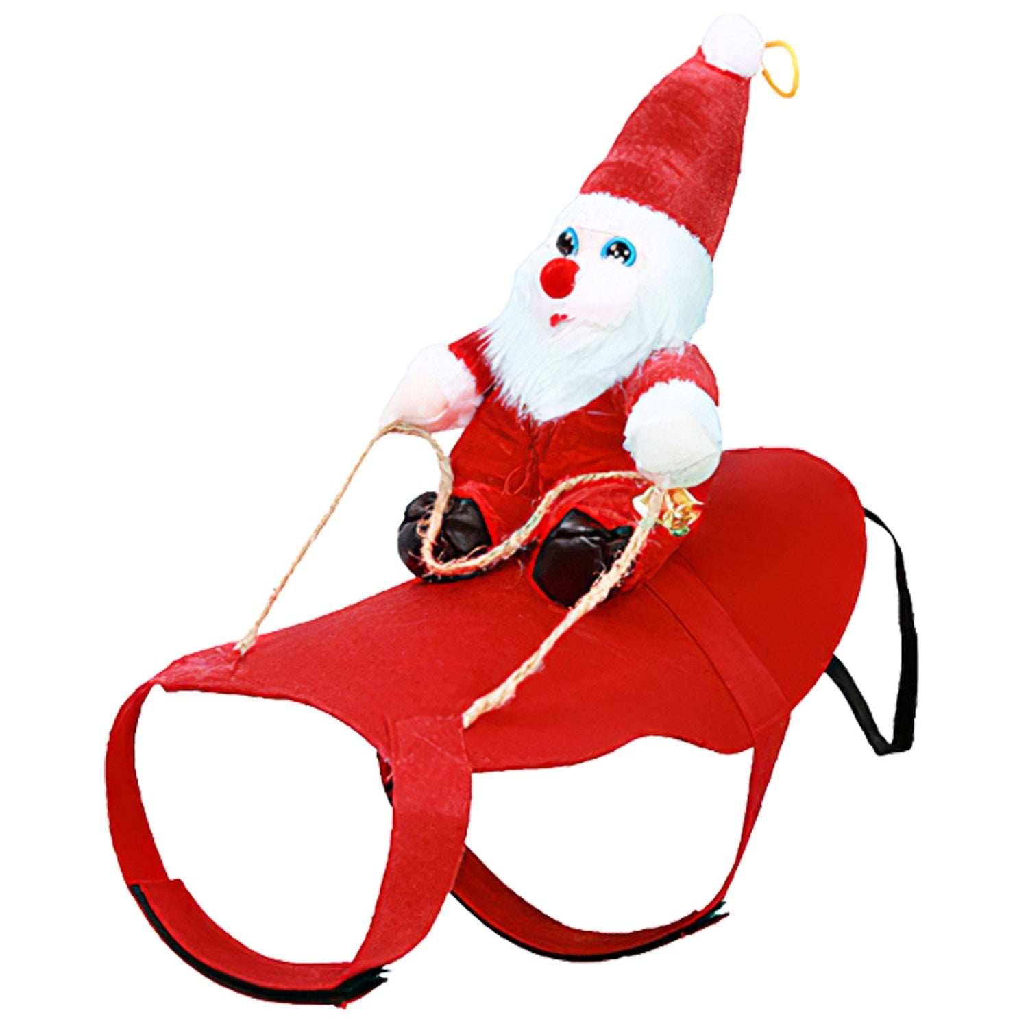 Christmas Santa Pet Outfit - Riding Style with Bell - Purrfect Pet Haven