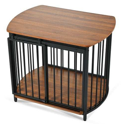 Furniture Style Dog Crate For Small And Medium Dogs - Modern Wooden End Table Kennel - Purrfect Pet Haven