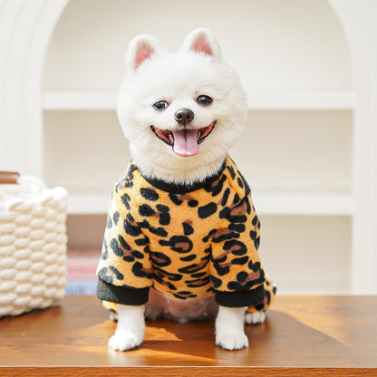 Dino Roar Fleece - Leopard Print Dog Hoodie - Purrfect Pet Haven