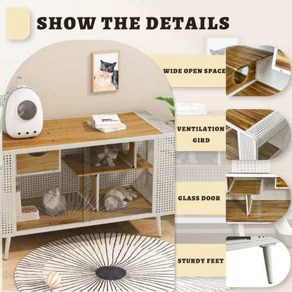 Spacious Cat House - Tempered Glass Design - Purrfect Pet Haven