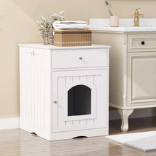 Wooden Pet House Cat Litter Box Enclosure With Drawer Side Table Cat Home Nightstand - Purrfect Pet Haven