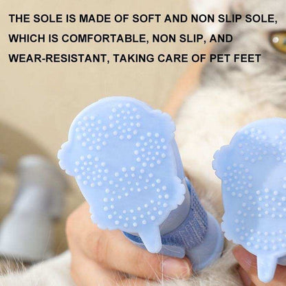 Waterproof Silicone Non-Slip Dog 4 Piece Rain Boots - Purrfect Pet Haven