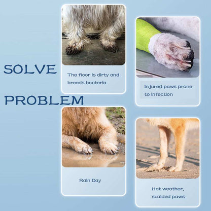 Waterproof Silicone Non-Slip Dog 4 Piece Rain Boots - Purrfect Pet Haven