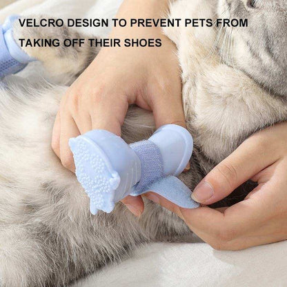 Waterproof Silicone Non-Slip Dog 4 Piece Rain Boots - Purrfect Pet Haven