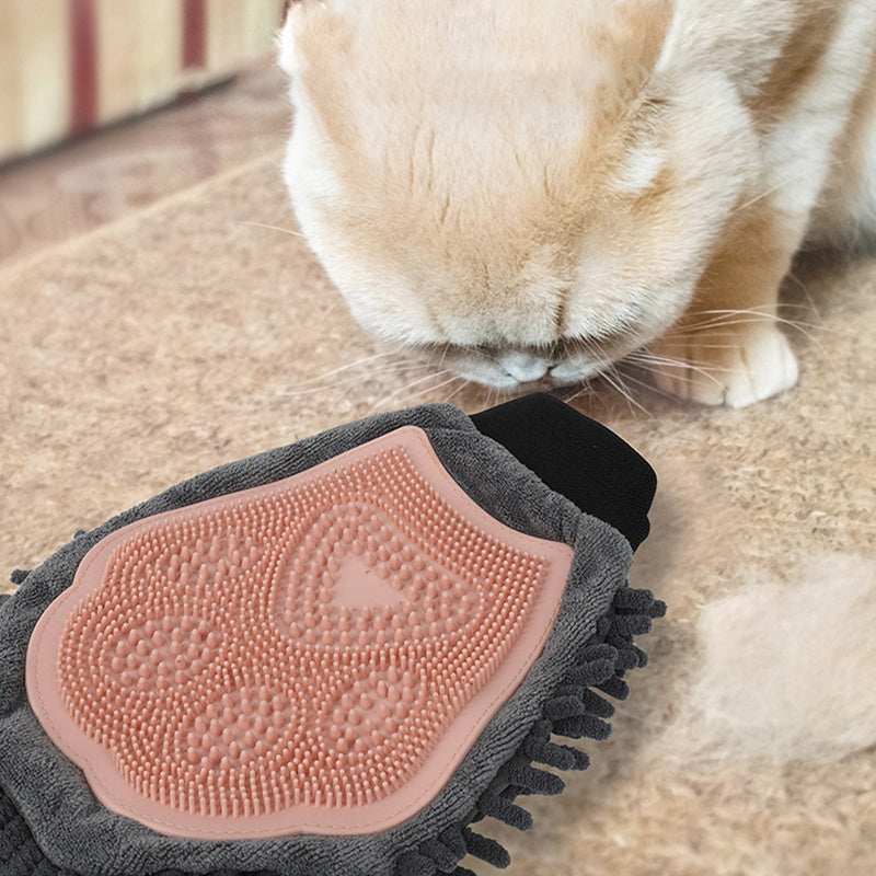 Pet Bathing Brush 2-in-1 Dog and Cat Grooming Glove - Purrfect Pet Haven