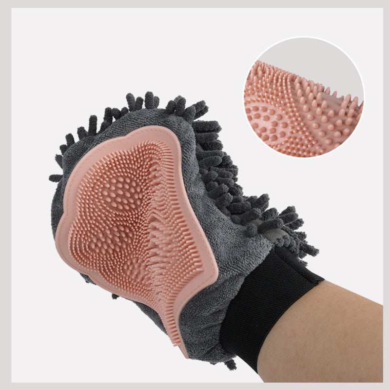Pet Bathing Brush 2-in-1 Dog and Cat Grooming Glove - Purrfect Pet Haven
