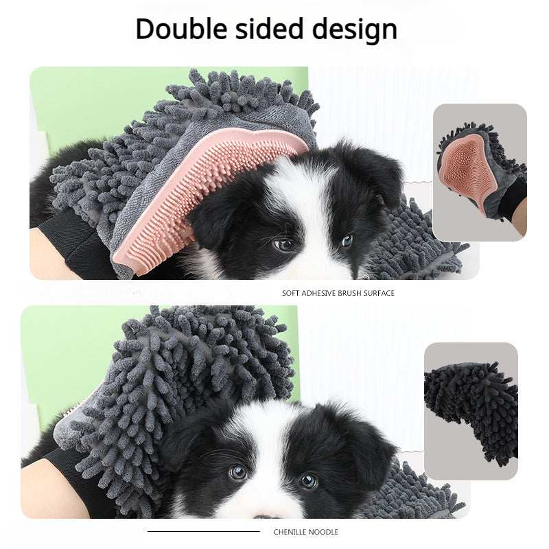 Pet Bathing Brush 2-in-1 Dog and Cat Grooming Glove - Purrfect Pet Haven