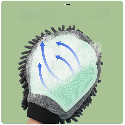 Pet Bathing Brush 2-in-1 Dog and Cat Grooming Glove - Purrfect Pet Haven