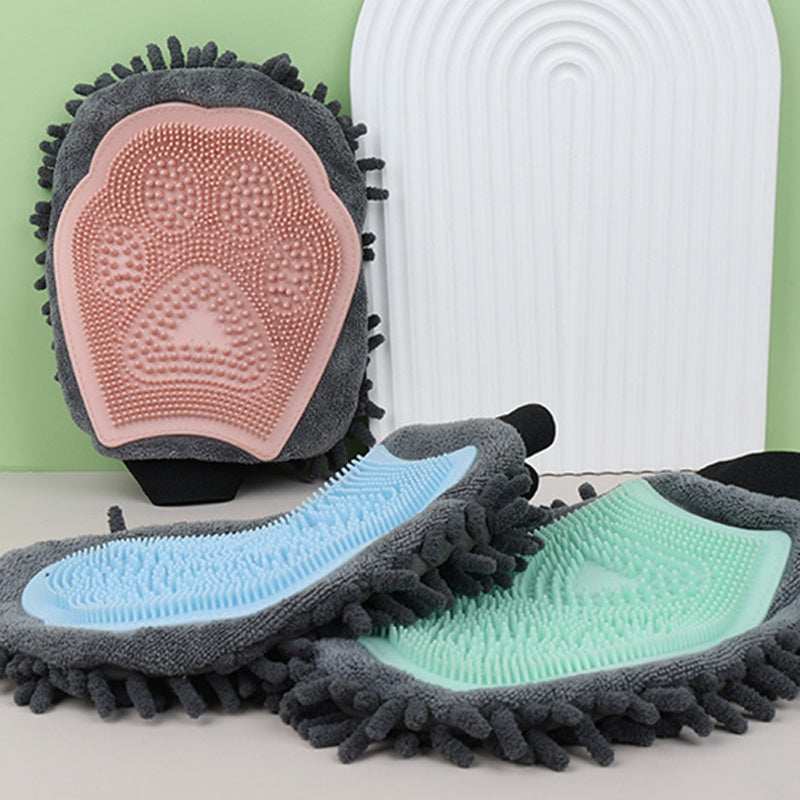 Pet Bathing Brush 2-in-1 Dog and Cat Grooming Glove - Purrfect Pet Haven